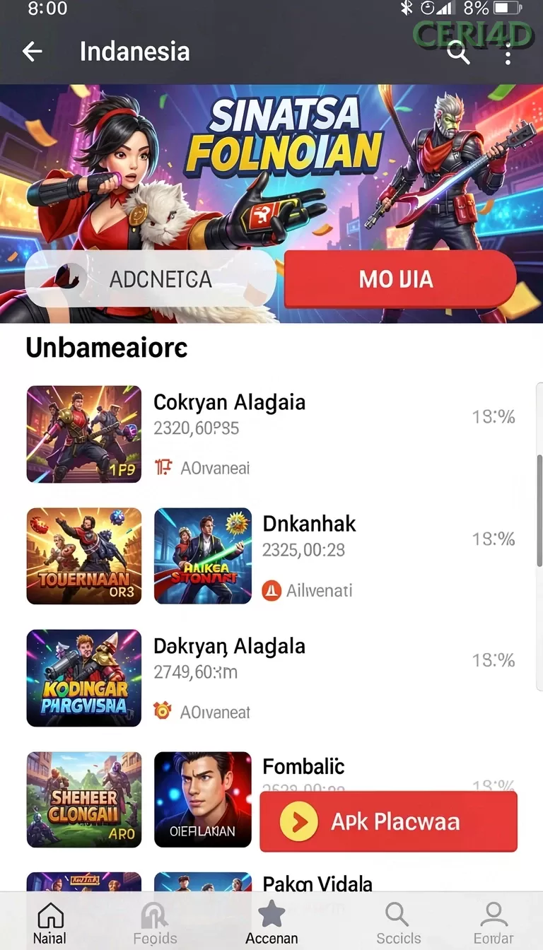 Cuplikan layar MU777 — aktivitas