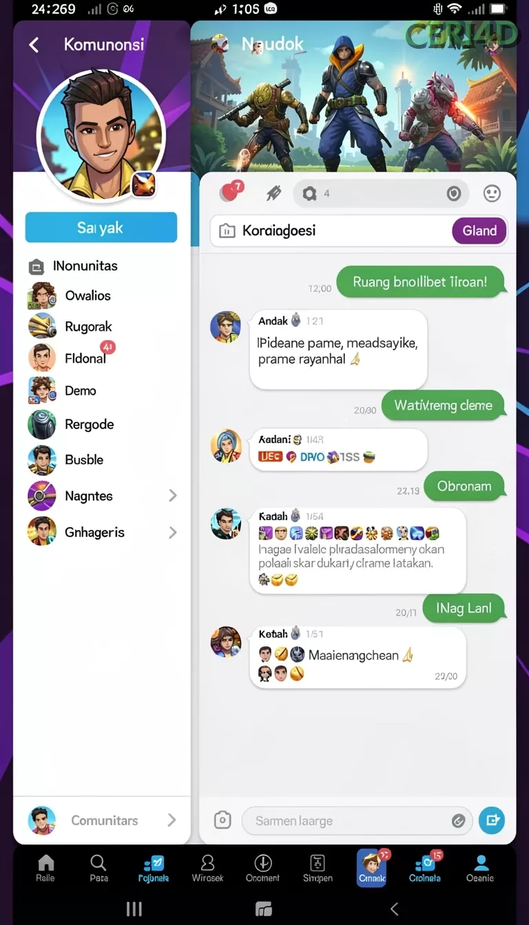 Cuplikan layar IDKLUB — menu navigasi